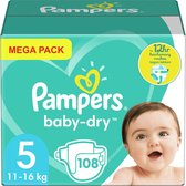 Pampers - Baby Dry - Maat 5 - Mega Pack - 108 luiers - 11/16KG