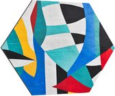 Dibond Hexagon - Abstracte Geometrische Figuren - 80x69.6 cm Foto op Hexagon (Met Ophangsysteem)