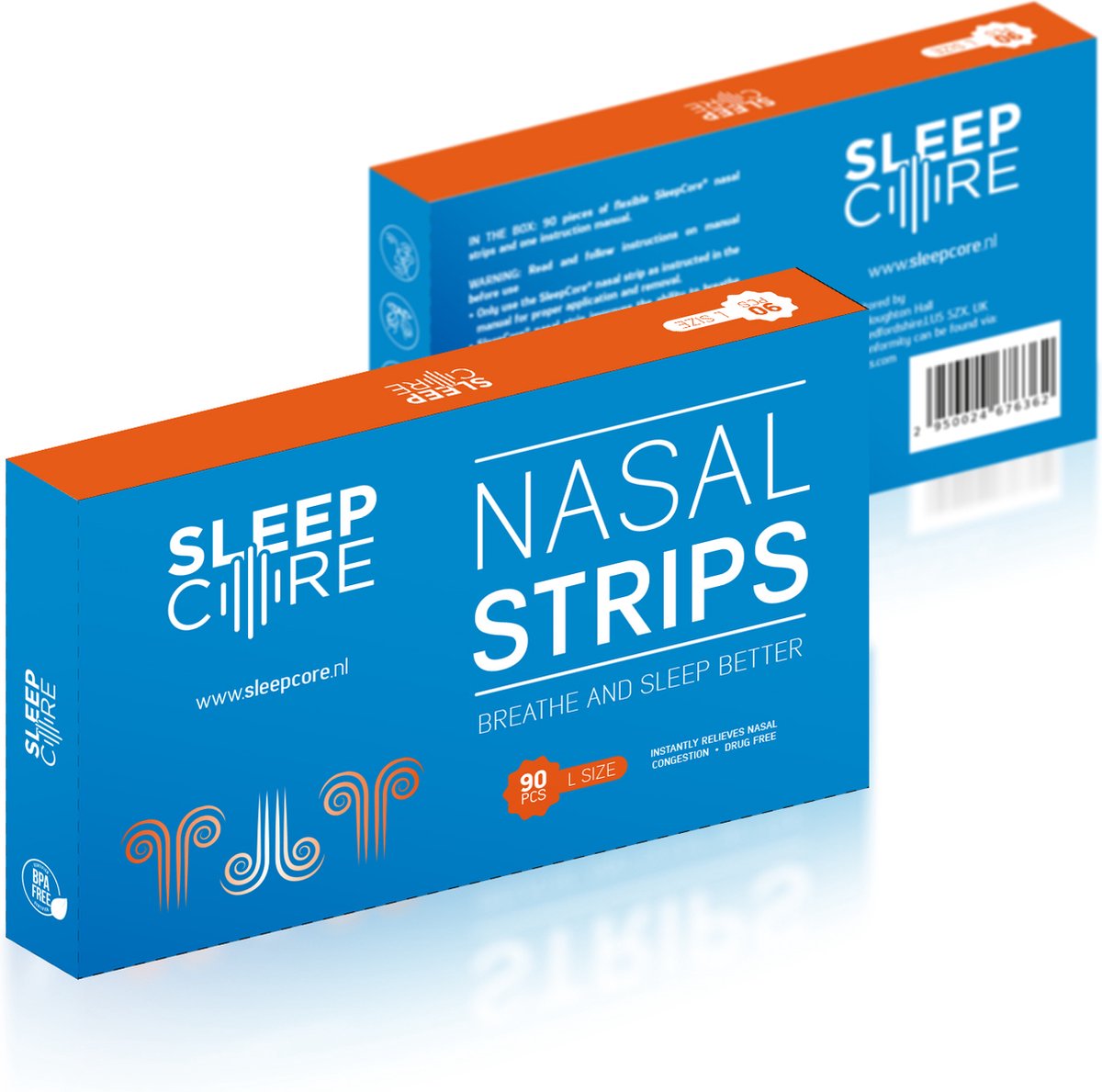 SleepCore® - 90 Neuspleisters - Anti Snurk Pleisters - Neusstrips - Strips - Hypoallergene Lijm - 90 strips - Slaapproblemen - Breathe - Slaap - Bandage - Right - Ademen - Neus - Sterke kleefstof - Stuks - Neusspreider - Snurken - Right - Well - SleepCore