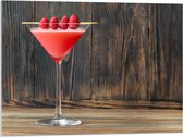 Acrylglas - Roze Cocktail met Frambozen - 80x60 cm Foto op Acrylglas (Wanddecoratie op Acrylaat)