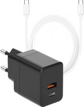 Dual USB C Snellader Set - USB-C naar USB-C Kabel 3 Meter - 35W - Geschikt voor S24,S23, S22, S21, S20 series en A73, A53, A13, A23 series - Power Delivery & PPS Fast Charging