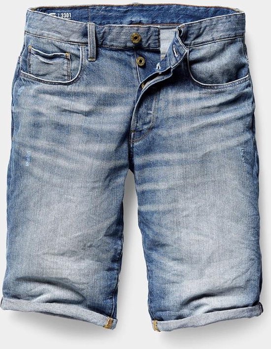 G-STAR 3301.6 Korte Jeans - Heren - Medium Aged - 27