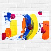 Muursticker - Verschillende Kleuren Verfstrepen op Witte Ondergrond - 75x50 cm Foto op Muursticker