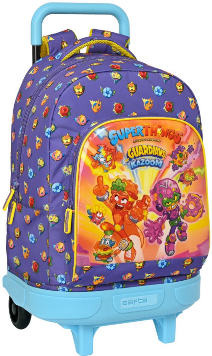 Schoolrugzak met Wielen SuperThings Guardians of Kazoom Paars Geel (33 x 45 x 22 cm)