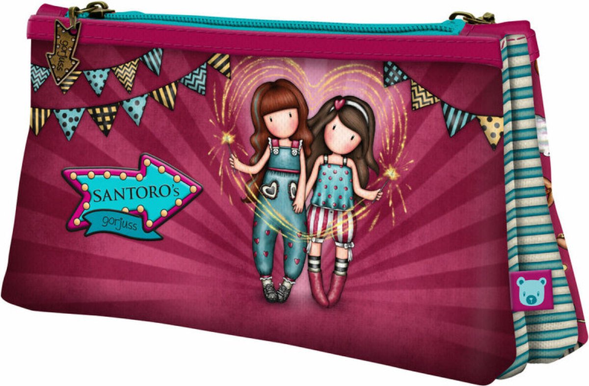 Double Carry-all Gorjuss Fireworks Maroon (21.5 x 11,5 x 5 cm)