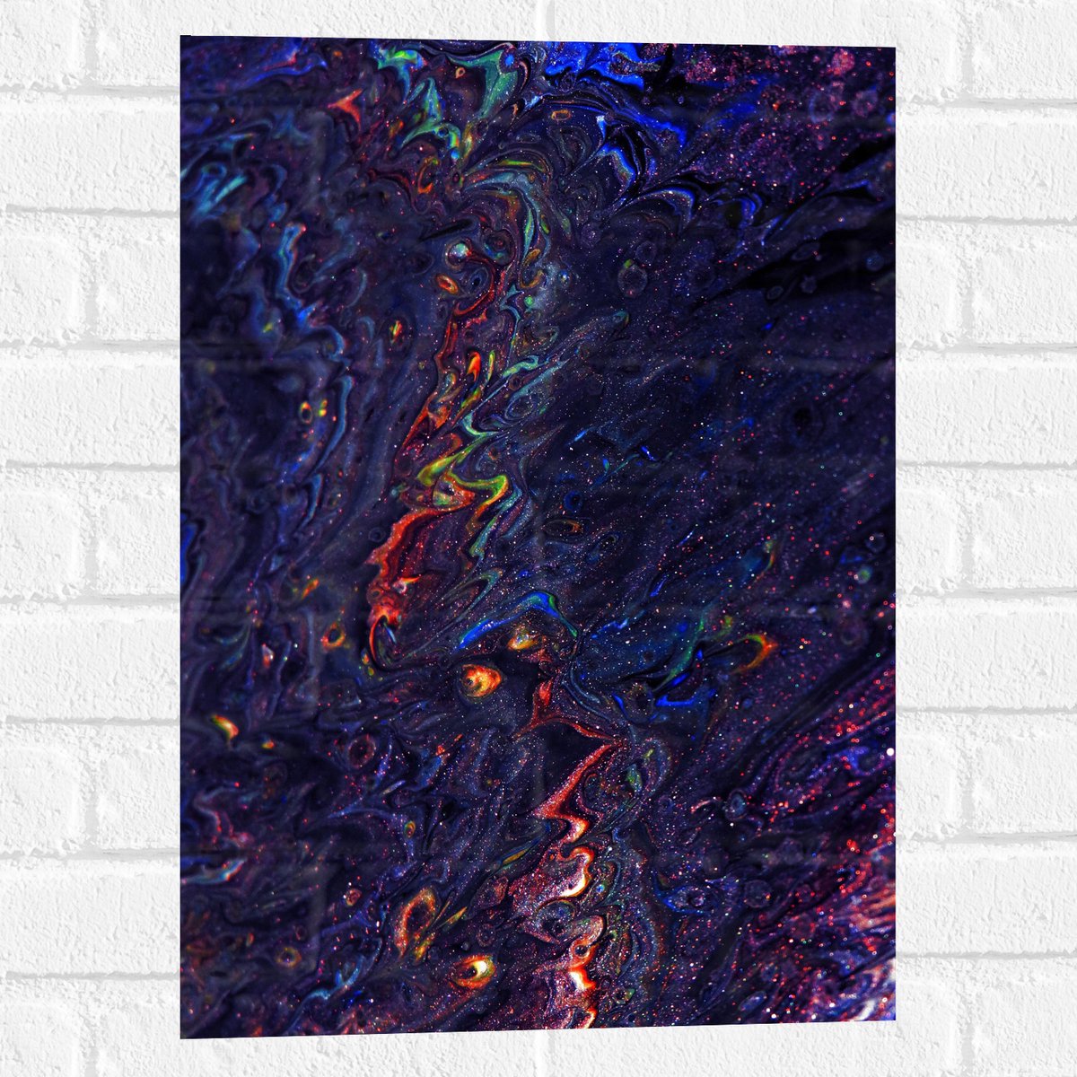 Muursticker - Donkere Tinten Verf Gemixt - 40x60 cm Foto op Muursticker
