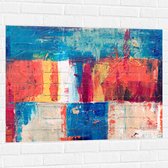 Muursticker - Abstracte Vakken van Verschillende Kleuren Verf - 100x75 cm Foto op Muursticker