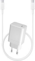65W Snellader + Lange USB-C naar USB C Kabel - 2 Meter - Super Fast Charge 2.0 - Quick Charge 4.0 - Snellader - Wit - Geschikt voor iP15, Air, Pro, Laptop, GSM, Tablet, Telefoon, Mobiel
