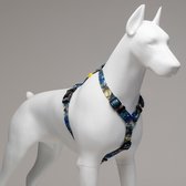 Lindo Dogs - Luxe hondentuigje - Harnas hond - Verstelbare tuig - Anti-trek tuig - Apollo - Geel/Blauw - L