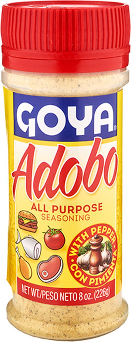 Goya | Adobo All purpose seasoning | met peper | 226 gram- 8 oz | perfecte mix van zout en Latijnse kruiden en peper|