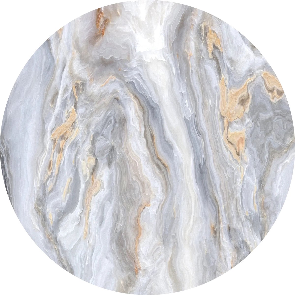 Placemat vinyl Rond | Sparkling marble | 8 stuks