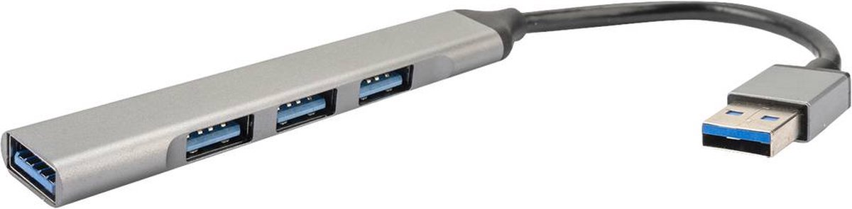 4smarts 4-in-1 Hub USB-A naar 3x USB-A 2.0 en 1x USB-A 3.0 Grijs