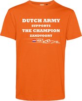 T-shirt kind Dutch Army Supports The Champion Zandvoort | Formule 1 fan | Max Verstappen / Red Bull racing supporter | Oranje | maat 164