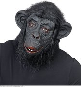 Widmann - Aap & Gorilla & Baviaan & King Kong Kostuum - Aap Met Pluche Haren Masker - Zwart - Carnavalskleding - Verkleedkleding