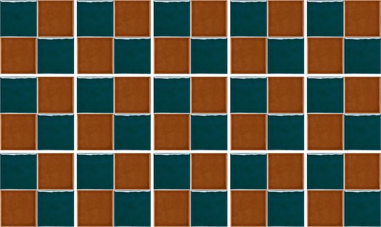 Ulticool Decoratie Sticker Tegels - Groen Bruin Retro Vintage - 15x15 cm - 15 stuks Plakfolie Tegelstickers - Plaktegels Zelfklevend - Sticktiles - Badkamer - Keuken