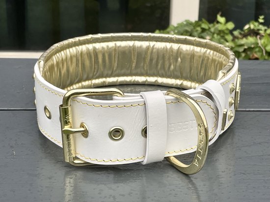 BESTIA "Maximus" collar white & gold Halsband (57.5 - 67.5 cm) XL | bol