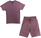 La Pèra Kinder Tweedelig Setje - T-shirt & Korte broek - Unisex - Paars - 158