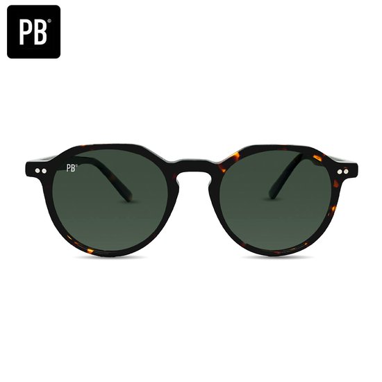 PB Sunglasses - Chicago Demi - Zonnebril heren en dames - Gepolariseerd - Ronde zonnebril - Sterk acetaat frame