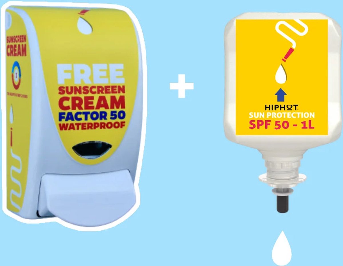 HIPHOT Coole zonnebrandcrème dispenser Engels 1 liter zonnebrandcrème factor 50