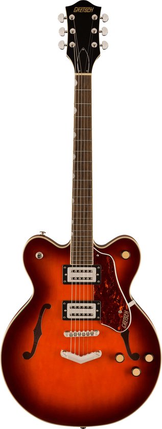 Foto: Gretsch g2622 streamliner center block double cut v stoptail fireburst semi akoestische gitaar