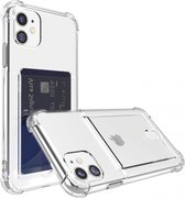 Transparant Dun TPU Hoesje met Pasjeshouder Geschikt voor Apple iPhone 11 | Back Cover | Schokbestendig | Ultra Dun | Kaarthouder Achterkant | Shockproof | Doorzichtig