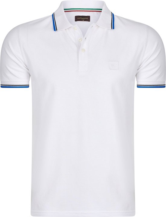 Cappuccino Italia - Heren Polo SS Polo Applique Pique - Wit - Maat XL