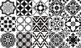 Ulticool Decoratie Sticker Tegels - Achterwand Zwart Wit - 15x15 cm - 15 stuks Plakfolie Tegelstickers Kasten - Plaktegels Zelfklevend - Sticktiles - Badkamer - Keuken