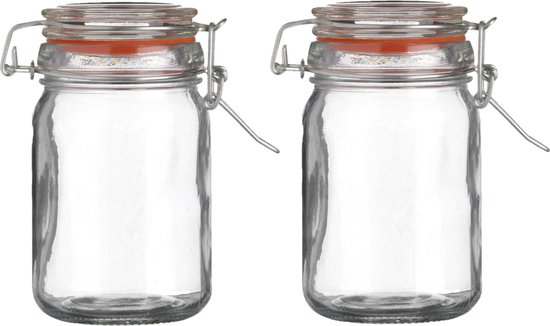 Urban Living Weck pot / pot de conservation - 2x - 250 ml - verre - avec  fermeture à... | bol.com