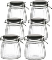 Urban Living Weck pot/pot de conserve - 10x - 1L - verre - avec couvercle pivotant - couvercle noir mat