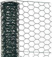 Nature Schermgaas - 2x - groen - geplastificeerd staal - 100 x 250 cm - zeskantig maaswijdte 25 x 25 mm