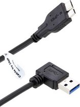 OneOne 0,20 m Micro USB 3.0 kabel. Haaks rechts. 5 Gbps Micro USB B datakabel is geschikt voor o.a. externe harde schijf / portable harde schijf (HDD)