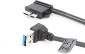 OneOne 0,25 m Micro USB 3.0 kabel. Haaks op en haaks links. 5 Gbps Micro USB B kabel is geschikt voor o.a. externe harde schijf / portable harde schijf (HDD)