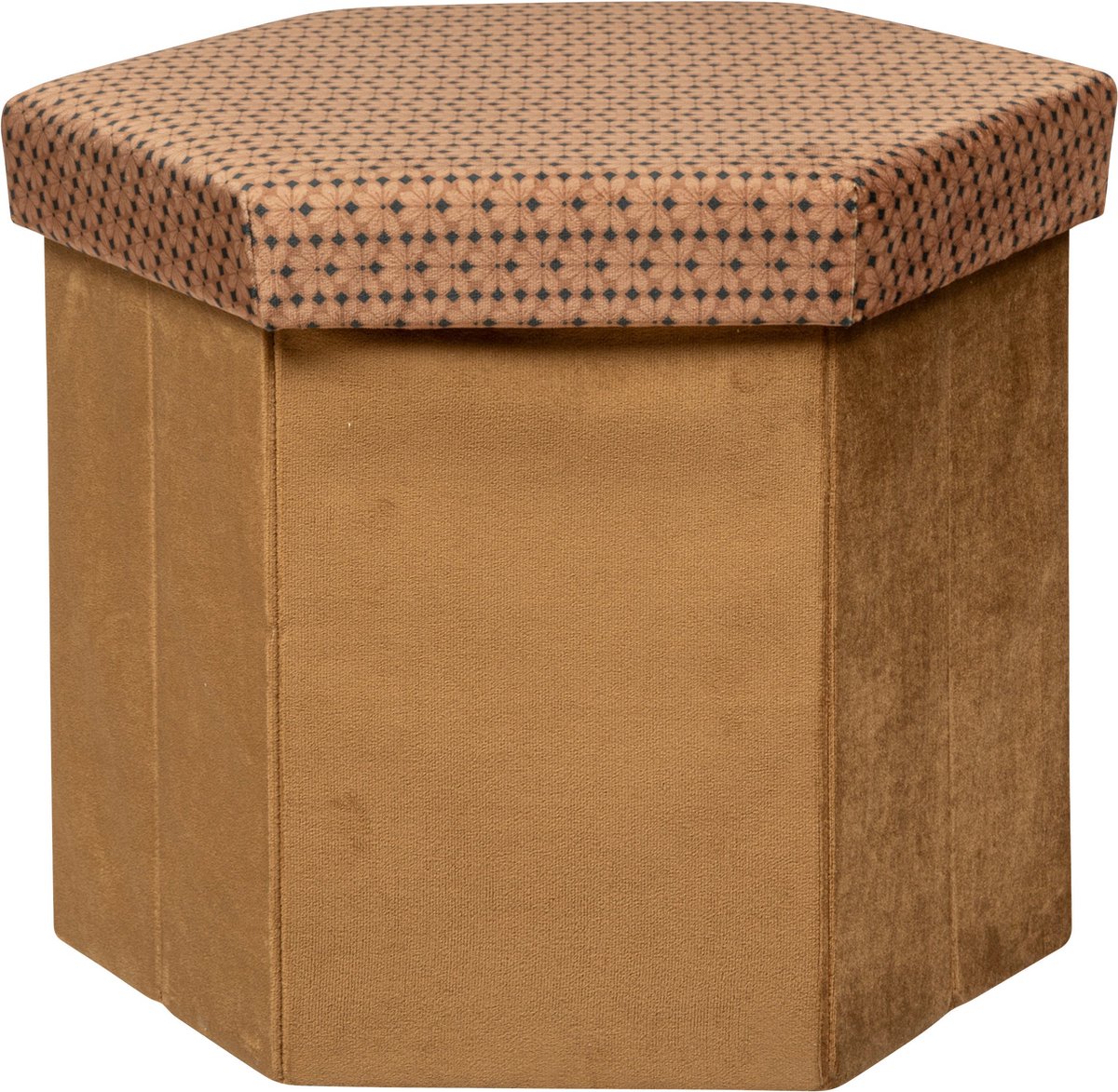 Atmosphera Poef - Opvouwbaar - Bruin Karamel - 40x46cm Blauw