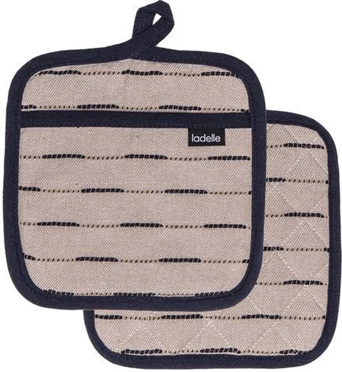 Dash Pannenlap, Set van 2 Stuks, Indigo, Gerecycled Katoen, 19 x 27 cm - Ladelle | Eco Recycled