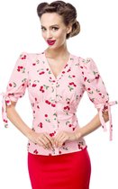 Belsira - Cherries Blouse - 2XL - Roze