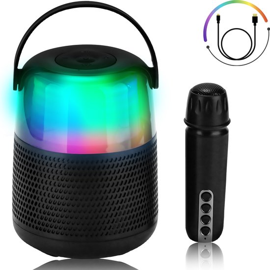 MW® - Karaoke Set - Karaoke Microfoon - Karaoke Set Kinderen - Bluetooth & Muziek Box - Zwart