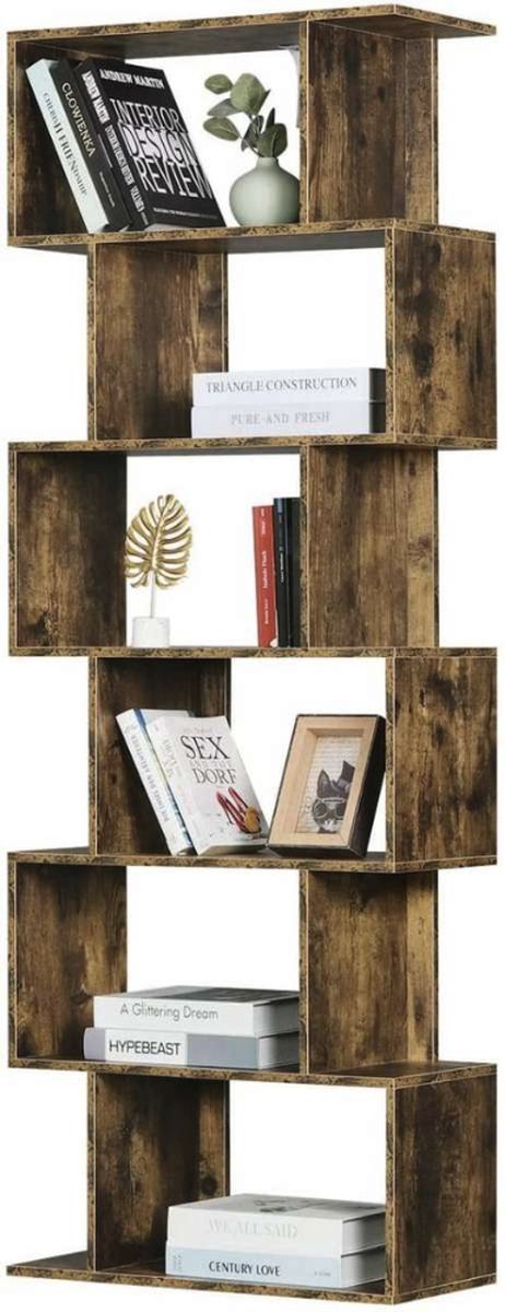 Happyment Boekenkast Gigi OPEN - 6 Vakken - Bruin - Boekenkast - Boekenrek - Woonkamer, slaapkamer en kinderkamer - Hout - 60x23.5x160CM