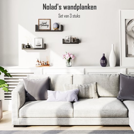 HOCUS PICUS Tibet 3-laags wandrek, modern design, 3-delige zwevende plank, vele kleuropties, eenvoudig te monteren, woonkamer kantoor opslag - 119 x 66,5 x 22 cm (donker eikeneffect