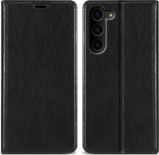 Coque Cadorabo Compatible avec Samsung Galaxy S23 PLUS en NUIT NOIRE - Coque de protection avec fermeture magnétique, fonction support et poche pour carte