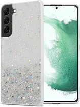 Cadorabo Hoesje geschikt voor Samsung Galaxy S22 PLUS in Transparant met Glitter - Beschermhoes van flexibel TPU silicone met fonkelende glitters Case Cover Etui