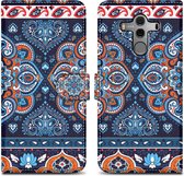 Cadorabo Hoesje voor Huawei MATE 10 PRO - Design Blauwe Mandala No. 1 - Beschermhoes Case Cover met magnetische sluiting, standaardfunctie en kaartvakje