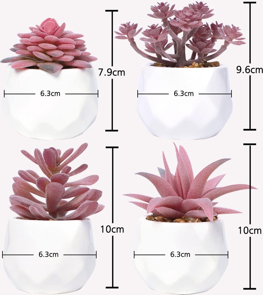 3 stuks kunstplanten, kunstplanten, kunstvetplanten met pot, kunstplant met pot, kunstvetplanten, decoratieve planten voor woonkamer, balkon, slaapkamer, badkamer, tafeldecoratie (A