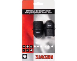 Simson LED fietslampenset - 3 LED's - 29/13,5 LUX - siliconen behuizing - zwart