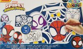 Marvel - Spidey - Kleurboek met vilt - Knutselen voor meisjes - Knutselen voor jongens - Vilt kleurboek, 20 kleurplaten van Spidey en zijn vrienden
