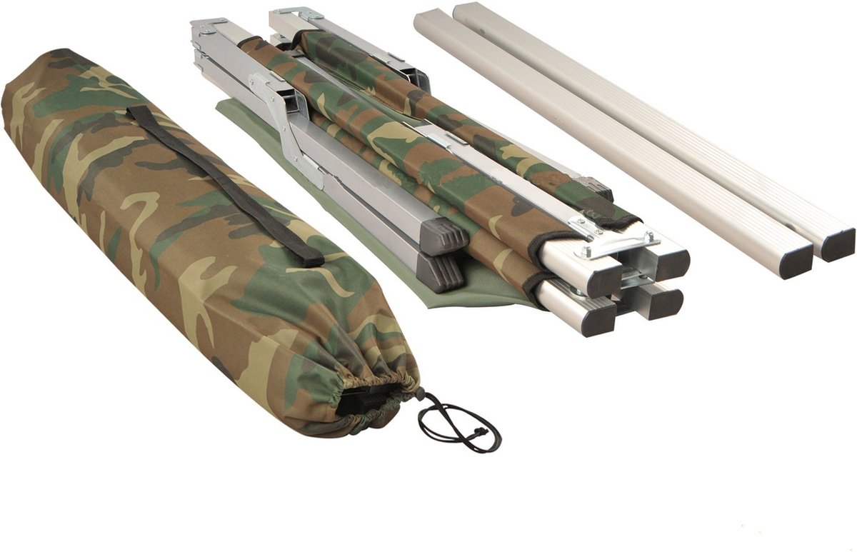 tillvex® Campingbed, inklapbaar, met draagtas, tot 200 kg, extra breed