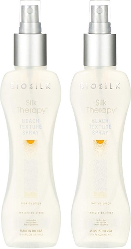 BioSilk - Silk Therapy Beach Texture Spray - haarspray - 2 x 167 ml