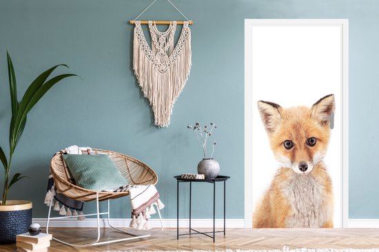 Sticker de porte Renard - Animaux - Oranje - Nature - 85x205 cm - Poster de porte