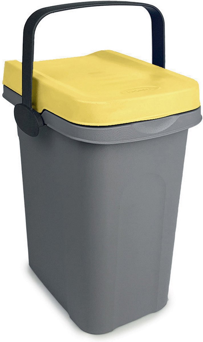 Afvalbak - 'Home Eco System' - afvalscheiding - Prullenbak - Afvalbakje aanrecht - 7 Liter - Geel