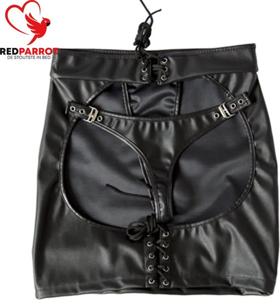 Jupe fessée en cuir | Fesses Ouvertes | Comprend une chaîne | Jupe BDSM | Cuir | réglable | fessée | Vêtements de bondage érotique
