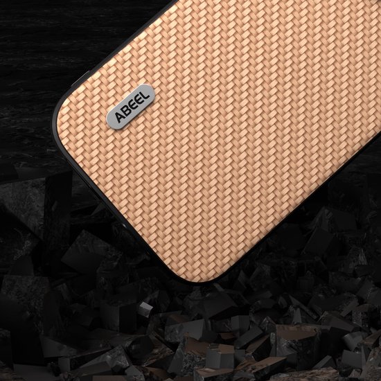 ABEEL Coque de Protection en Fibre de Carbone avec Texture en Fibre de Carbone pour iPhone 14 Plus Jaune